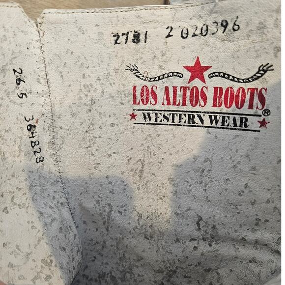 Los Altos Boots Women's Western Wear White Leather Snake Skin Boot 26.5 / US 9.5 - Picture 2 of 9